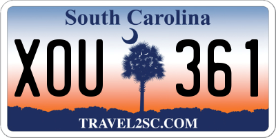 SC license plate XOU361