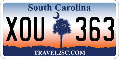 SC license plate XOU363