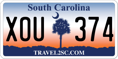 SC license plate XOU374