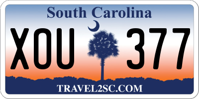SC license plate XOU377
