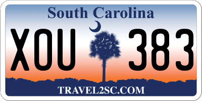 SC license plate XOU383