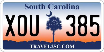 SC license plate XOU385