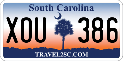 SC license plate XOU386