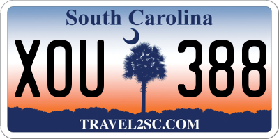 SC license plate XOU388