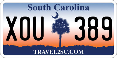 SC license plate XOU389