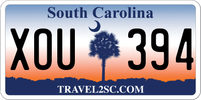 SC license plate XOU394