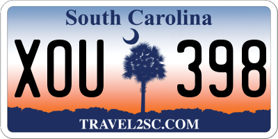 SC license plate XOU398