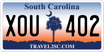 SC license plate XOU402