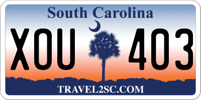 SC license plate XOU403