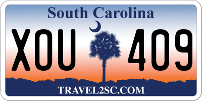 SC license plate XOU409