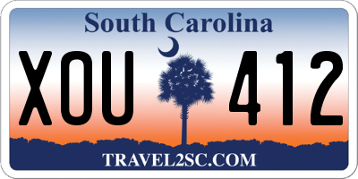 SC license plate XOU412
