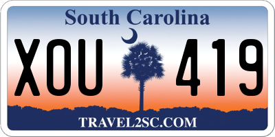 SC license plate XOU419