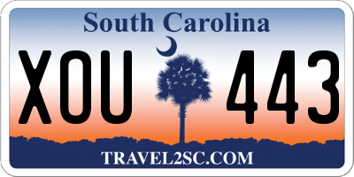 SC license plate XOU443