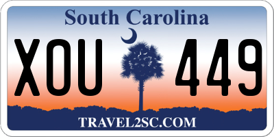 SC license plate XOU449
