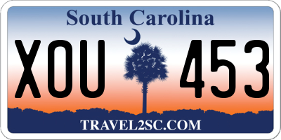 SC license plate XOU453