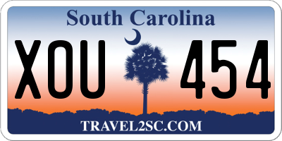 SC license plate XOU454