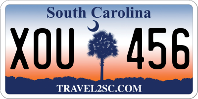 SC license plate XOU456