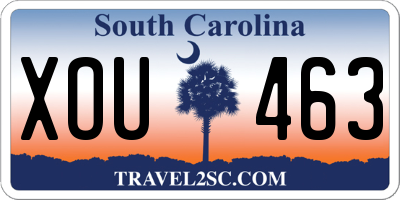 SC license plate XOU463