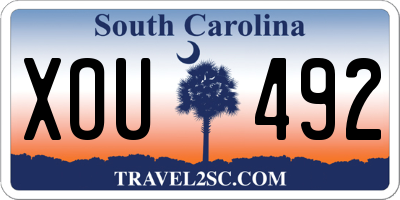 SC license plate XOU492
