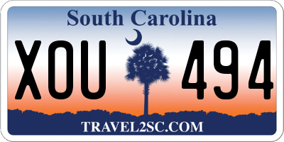 SC license plate XOU494