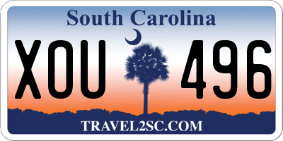 SC license plate XOU496
