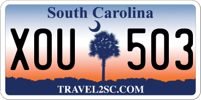 SC license plate XOU503