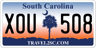 SC license plate XOU508