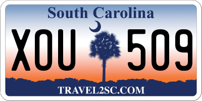 SC license plate XOU509