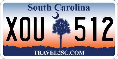 SC license plate XOU512
