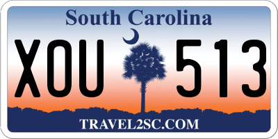 SC license plate XOU513