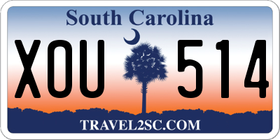 SC license plate XOU514