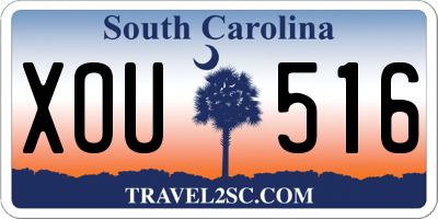 SC license plate XOU516