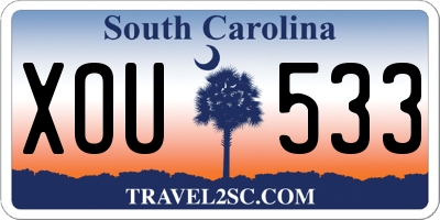 SC license plate XOU533