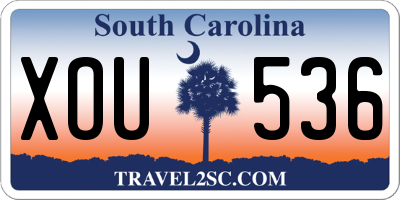SC license plate XOU536