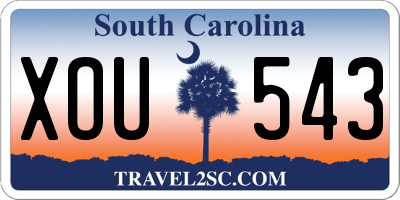 SC license plate XOU543
