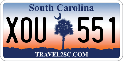 SC license plate XOU551