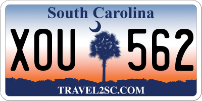 SC license plate XOU562