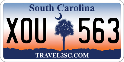 SC license plate XOU563