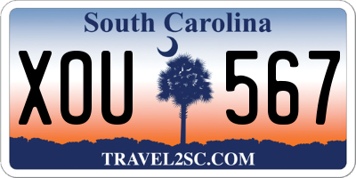 SC license plate XOU567