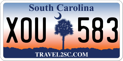 SC license plate XOU583