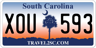 SC license plate XOU593