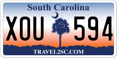 SC license plate XOU594