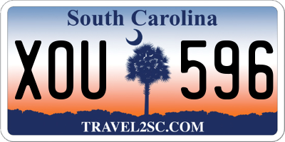 SC license plate XOU596