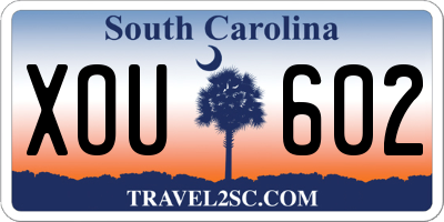 SC license plate XOU602