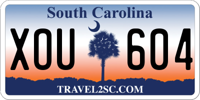 SC license plate XOU604