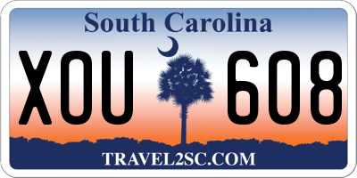 SC license plate XOU608