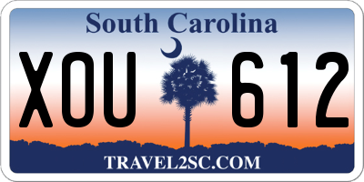 SC license plate XOU612