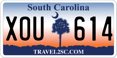SC license plate XOU614