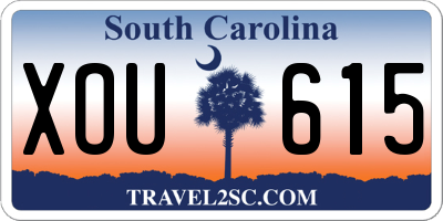 SC license plate XOU615