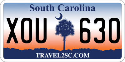 SC license plate XOU630